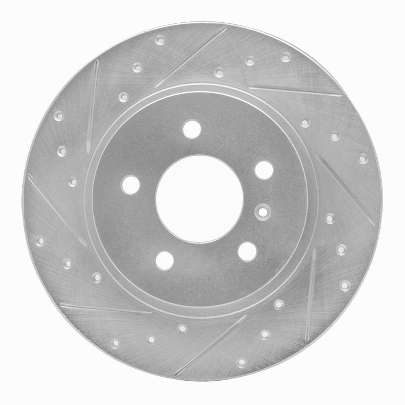 Buick Terraza Brake Rotor (1) - Rear Left - DFC - Drilled & Slotted - Silver - 2005
