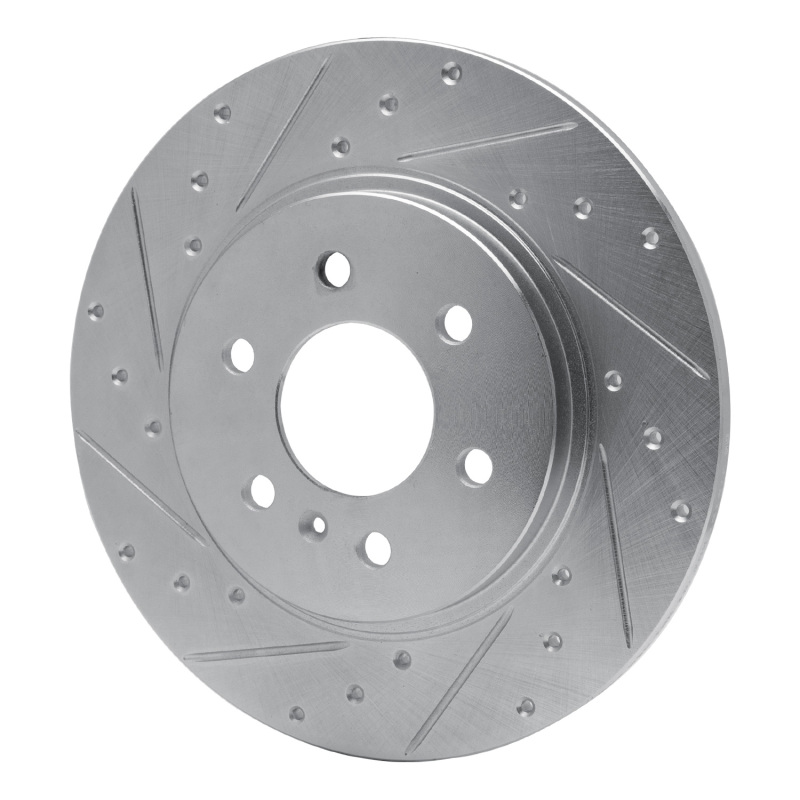 Buick Terraza Brake Rotor (1) - Rear Left - DFC - Drilled & Slotted - Silver - 2006