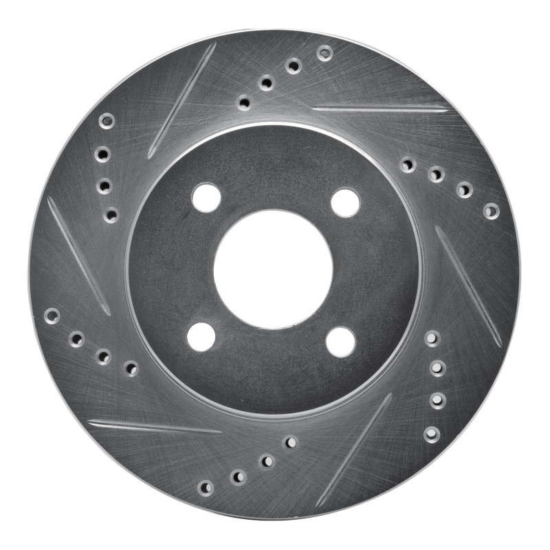 Chevrolet Cobalt Brake Rotor (1) - Front Left - DFC - Drilled & Slotted - Silver - `03-`10