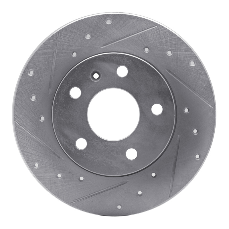 Chevrolet Zafira Brake Rotor (1) - Rear Left - DFC - Drilled & Slotted - Silver - `02-`08