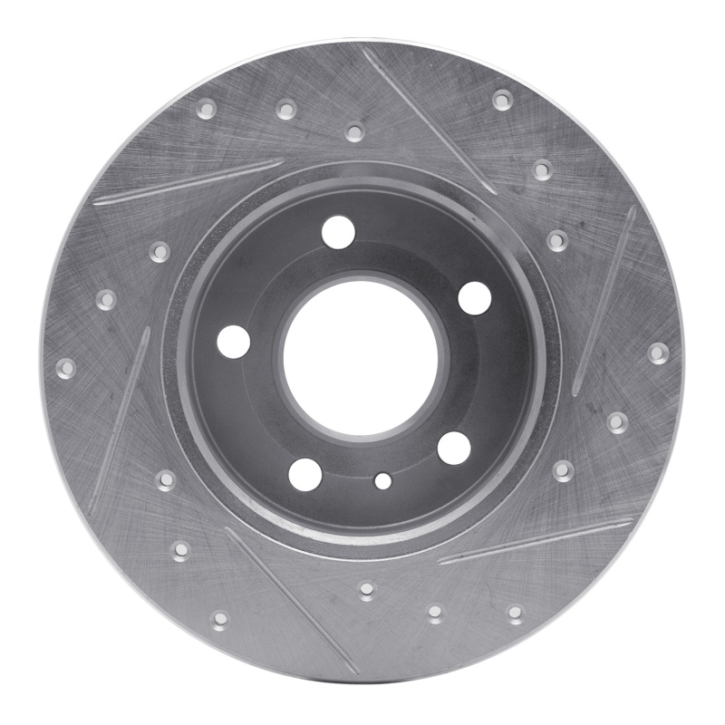 Chevrolet Zafira Brake Rotor (1) - Rear Left - DFC - Drilled & Slotted - Silver - `02-`08