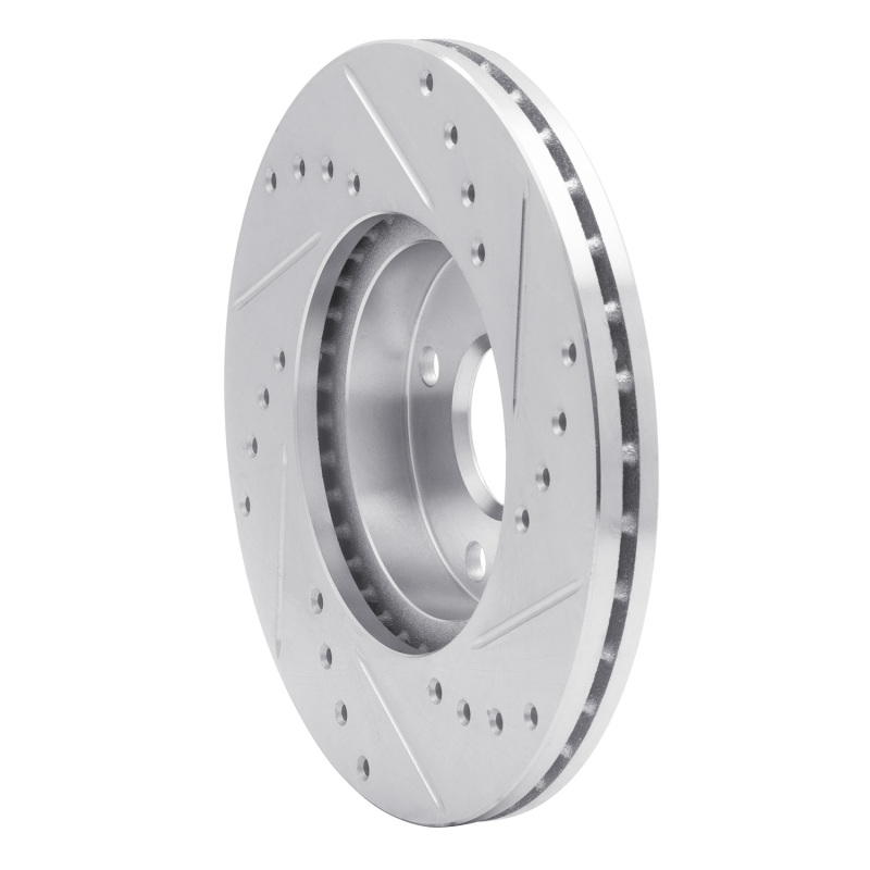 Ford Escort Brake Rotor (1) - Front Left - DFC - Drilled & Slotted - Silver - `90-`03