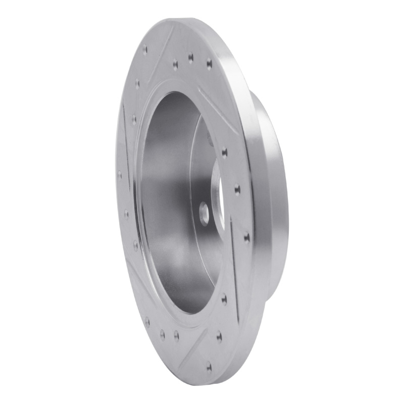 Ford Mustang Brake Rotor (1) - Rear Right - DFC - Drilled & Slotted - Silver - `94-`04