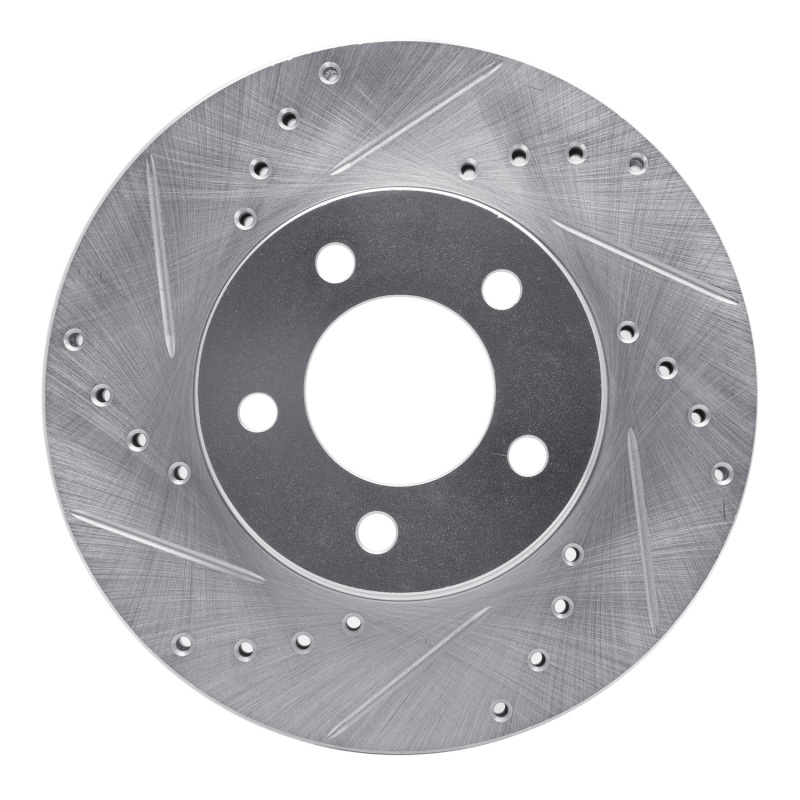 Ford Taurus Brake Rotor (1) - Front Left - DFC - Drilled & Slotted - Silver - `91-`00
