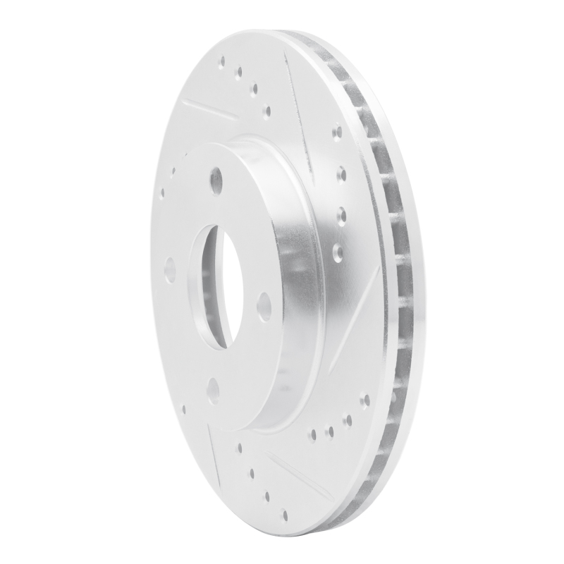 Ford Ikon Brake Rotor (1) - Front Right - DFC - Drilled & Slotted - Silver - `00-`15