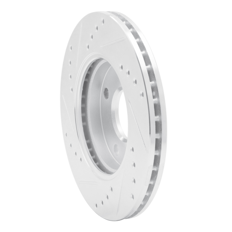 Ford Ikon Brake Rotor (1) - Front Right - DFC - Drilled & Slotted - Silver - `00-`15