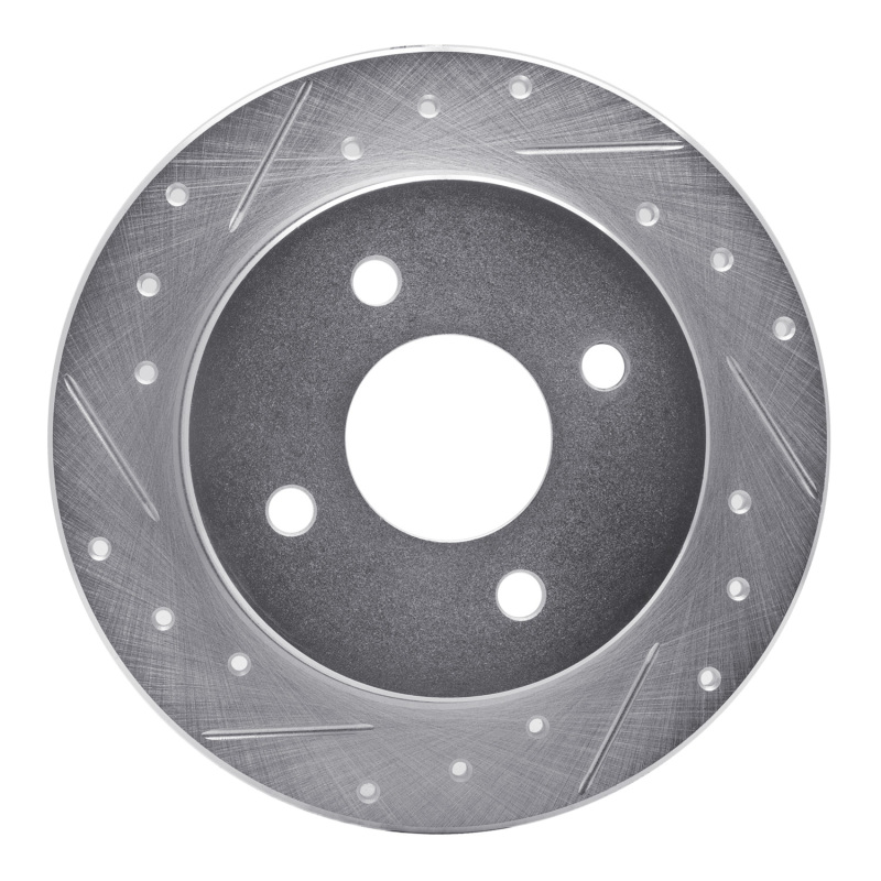 Ford Fiesta Brake Rotor (1) - Rear Left - DFC - Drilled & Slotted - Silver - `01-`19