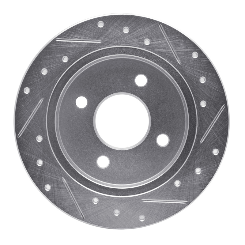 Ford Fiesta Brake Rotor (1) - Rear Left - DFC - Drilled & Slotted - Silver - `01-`19