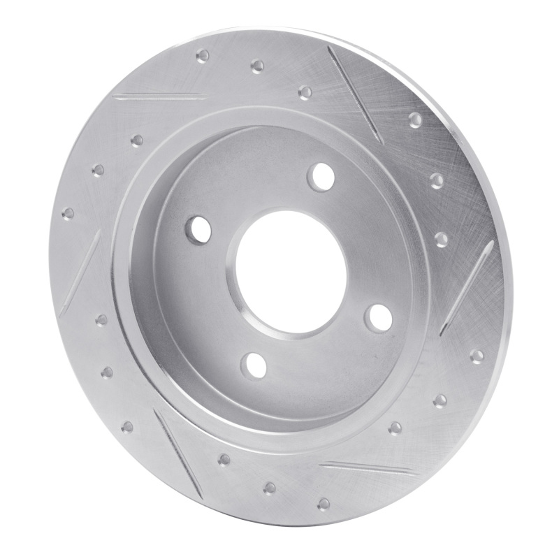 Ford Fiesta Brake Rotor (1) - Rear Left - DFC - Drilled & Slotted - Silver - `01-`19