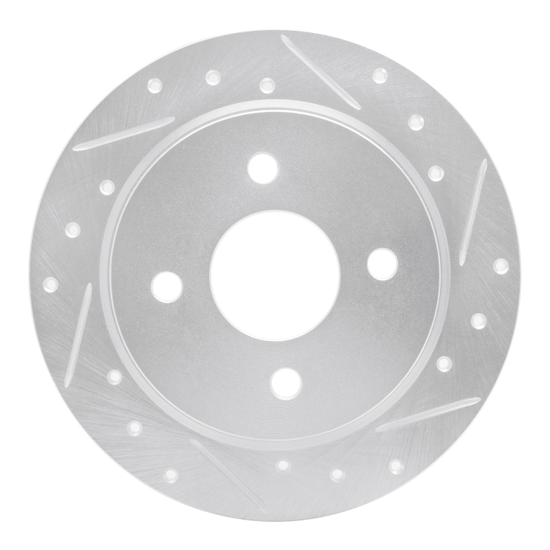 Ford Fiesta Brake Rotor (1) - Rear Right - DFC - Drilled & Slotted - Silver - `01-`19