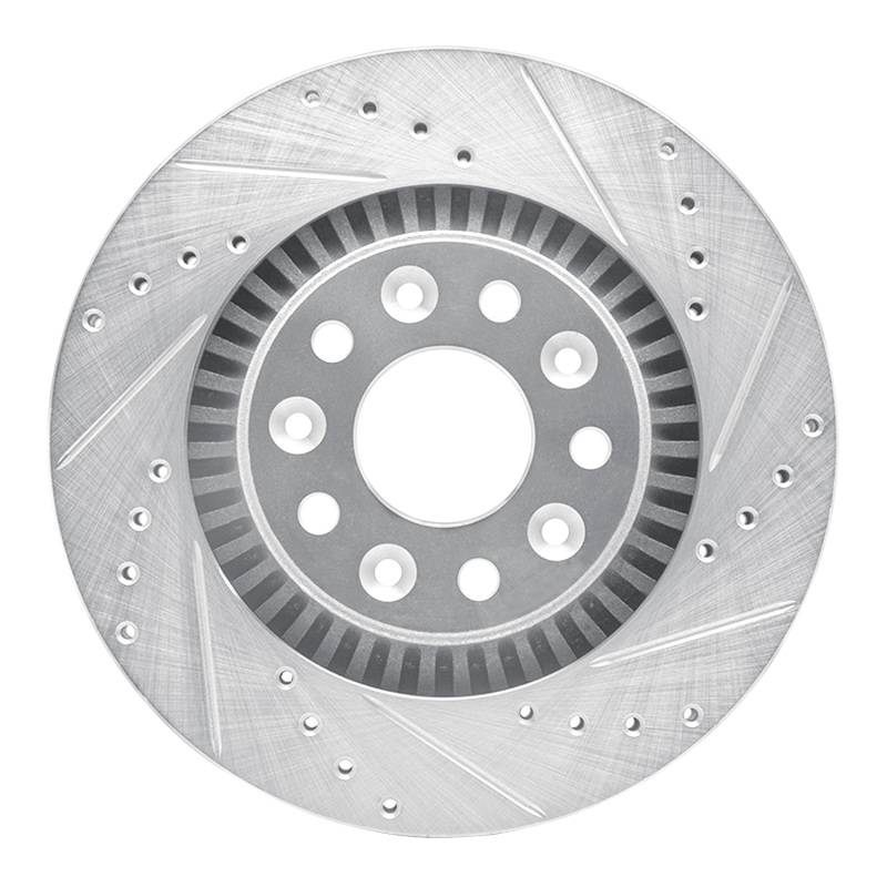 Ford Freestyle Brake Rotor (1) - Front Right - DFC - Drilled & Slotted - Silver - `05-`09