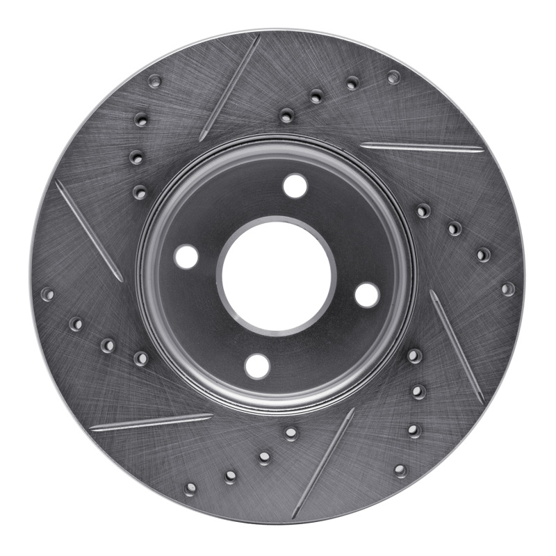 Ford EcoSport Brake Rotor (1) - Front Right - DFC - Drilled & Slotted - Silver - `05-`12