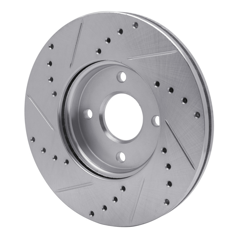 Ford EcoSport Brake Rotor (1) - Front Right - DFC - Drilled & Slotted - Silver - `05-`12