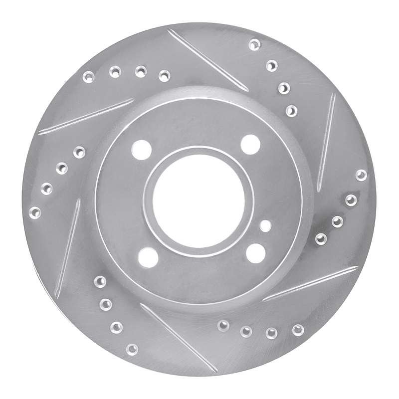 Ford Fiesta Brake Rotor (1) - Front Right - DFC - Drilled & Slotted - Silver - `11-`19