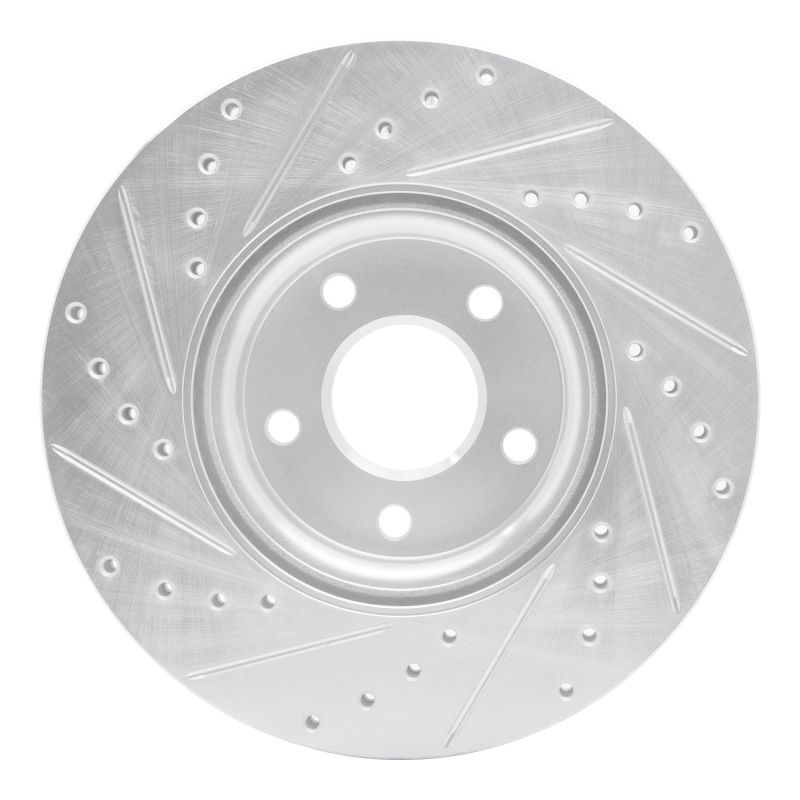 Ford C-Max Brake Rotor (1) - Front Right - DFC - Drilled & Slotted - Silver - `04-`19