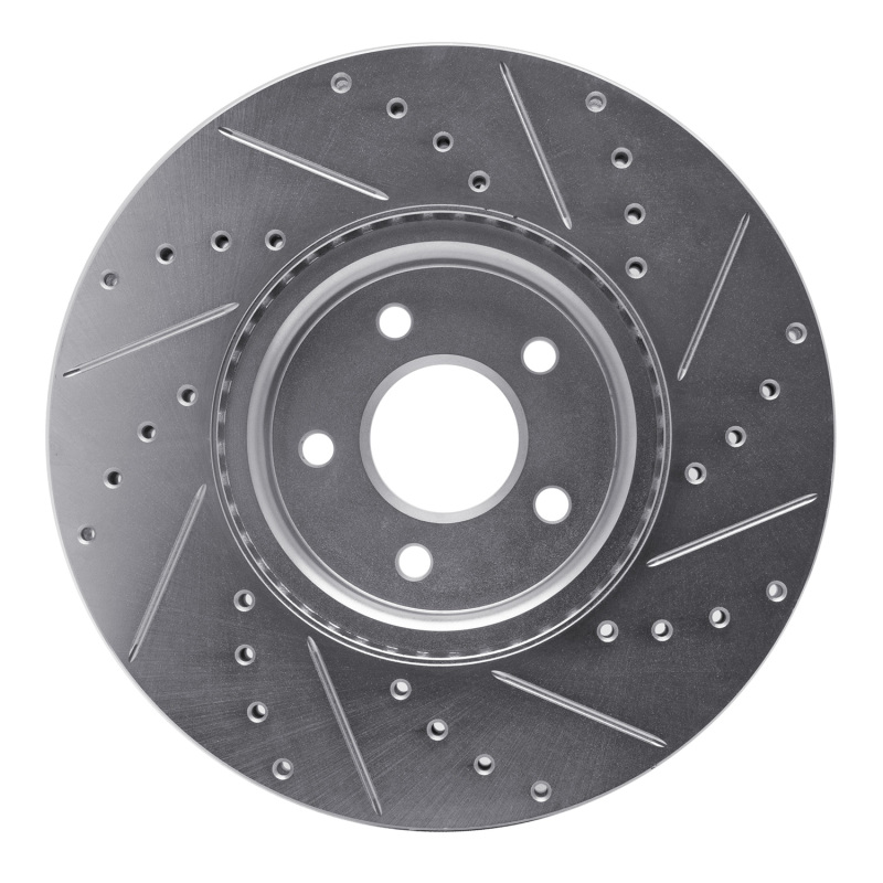 Ford Escape Brake Rotor (1) - Front Left - DFC - Drilled & Slotted - Silver - `04-`19