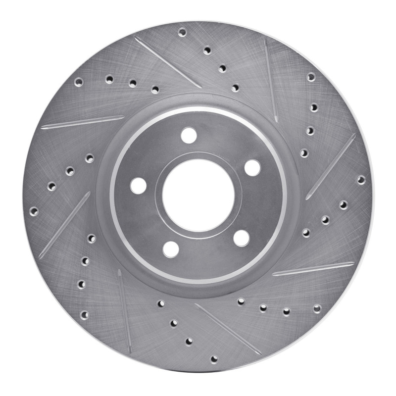 Ford Escape Brake Rotor (1) - Front Right - DFC - Drilled & Slotted - Silver - `04-`19
