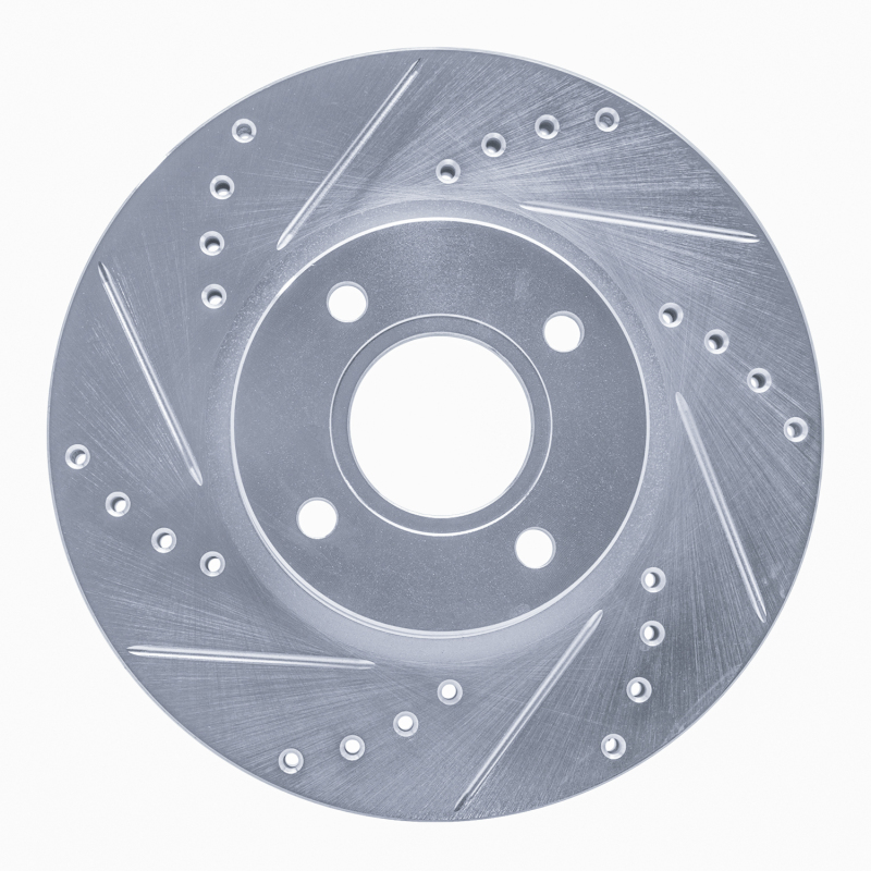 Ford Fiesta Brake Rotor (1) - Front Left - DFC - Drilled & Slotted - Silver - `14-`23