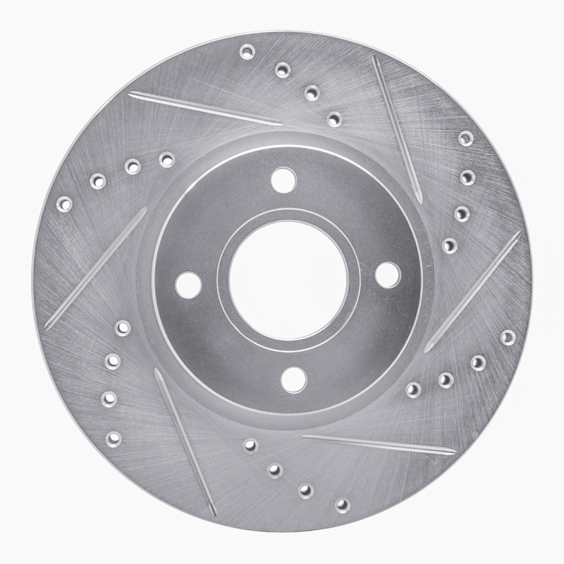 Ford Fiesta Brake Rotor (1) - Front Right - DFC - Drilled & Slotted - Silver - `14-`23