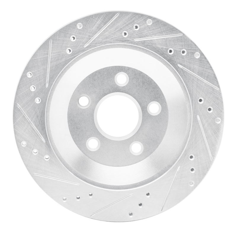 Ford Freestar Brake Rotor (1) - Rear Right - DFC - Drilled & Slotted - Silver - `04-`07