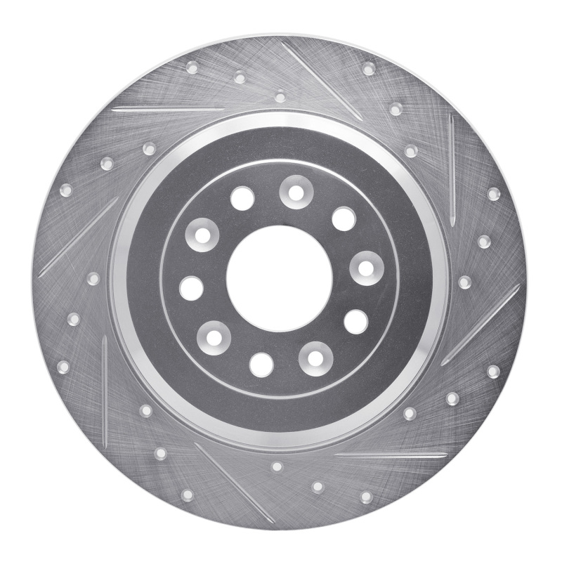 Ford Freestyle Brake Rotor (1) - Rear Right - DFC - Drilled & Slotted - Silver - `05-`19