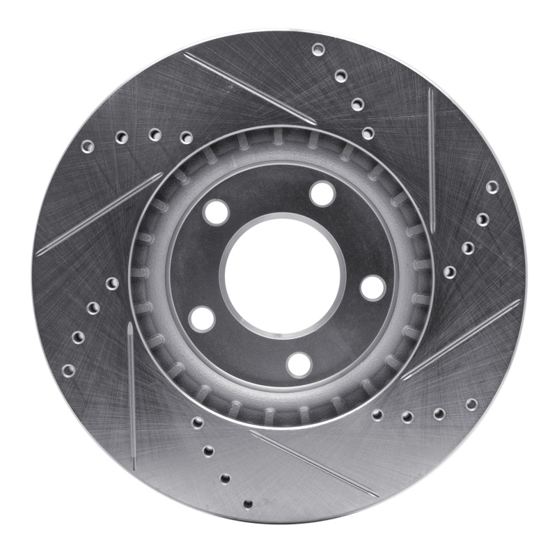 Ford Edge Brake Rotor (1) - Front Left - DFC - Drilled & Slotted - Silver - `07-`08
