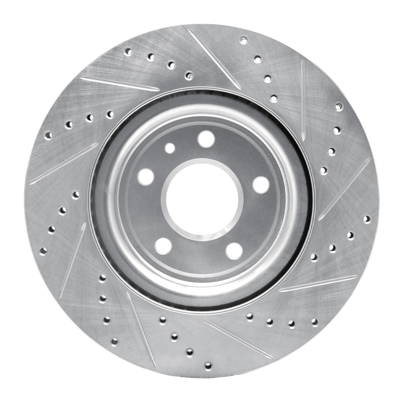 Ford Explorer Brake Rotor (1) - Front Left - DFC - Drilled & Slotted - Silver - `11-`19