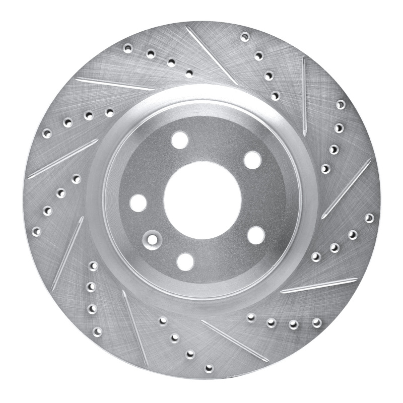 Ford Flex Brake Rotor (1) - Front Right - DFC - Drilled & Slotted - Silver - `11-`19