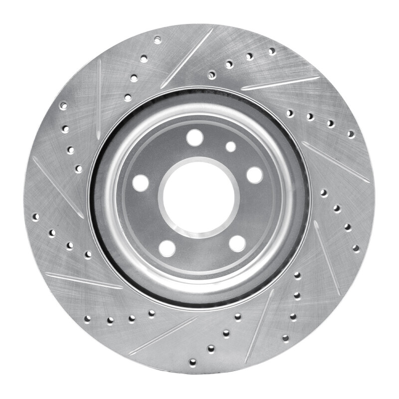 Ford Flex Brake Rotor (1) - Front Right - DFC - Drilled & Slotted - Silver - `11-`19