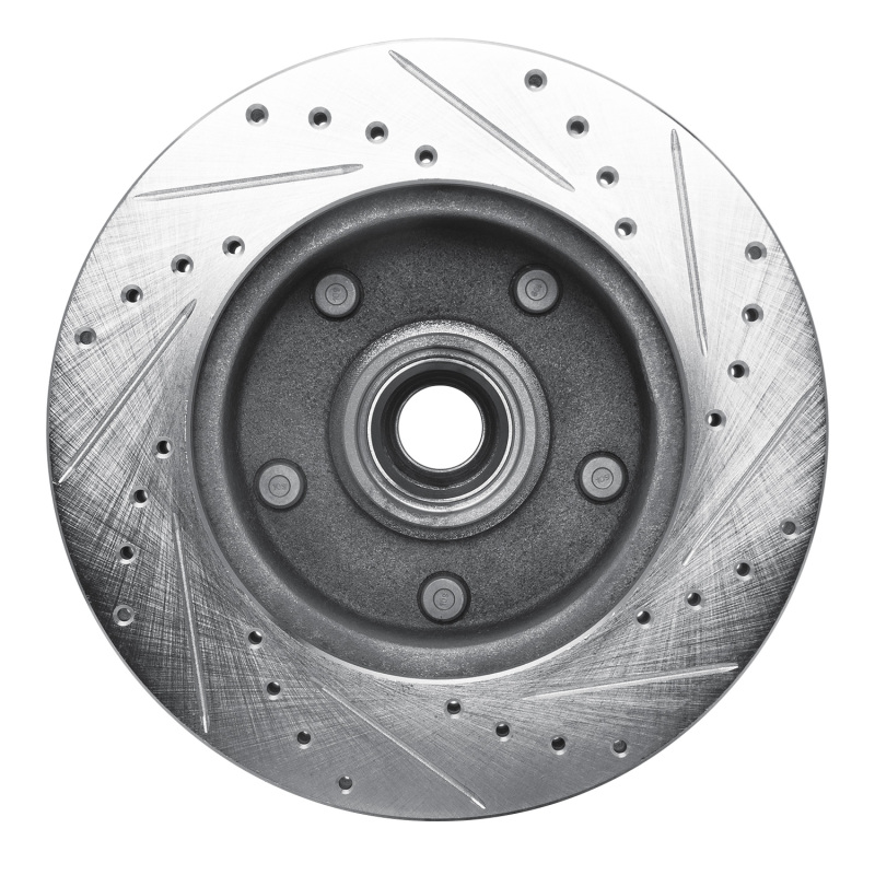 Ford E-150 Econoline Brake Rotor (1) - Front Left - DFC - Drilled & Slotted - Silver - `94-`01
