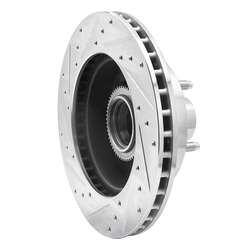 Ford E-150 Econoline Brake Rotor (1) - Front Right - DFC - Drilled & Slotted - Silver - `94-`03