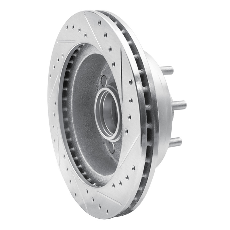 Ford E-350 Super Duty Brake Rotor (1) - Front Left - DFC - Drilled & Slotted - Silver - `95-`04
