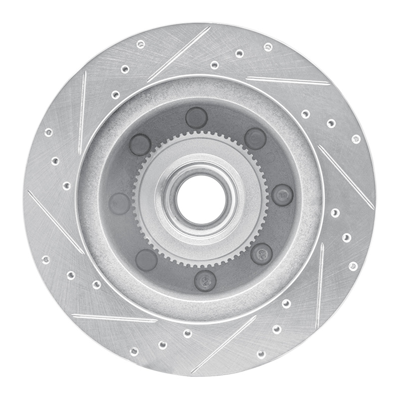 Ford E-250 Econoline Brake Rotor (1) - Front Right - DFC - Drilled & Slotted - Silver - `95-`07