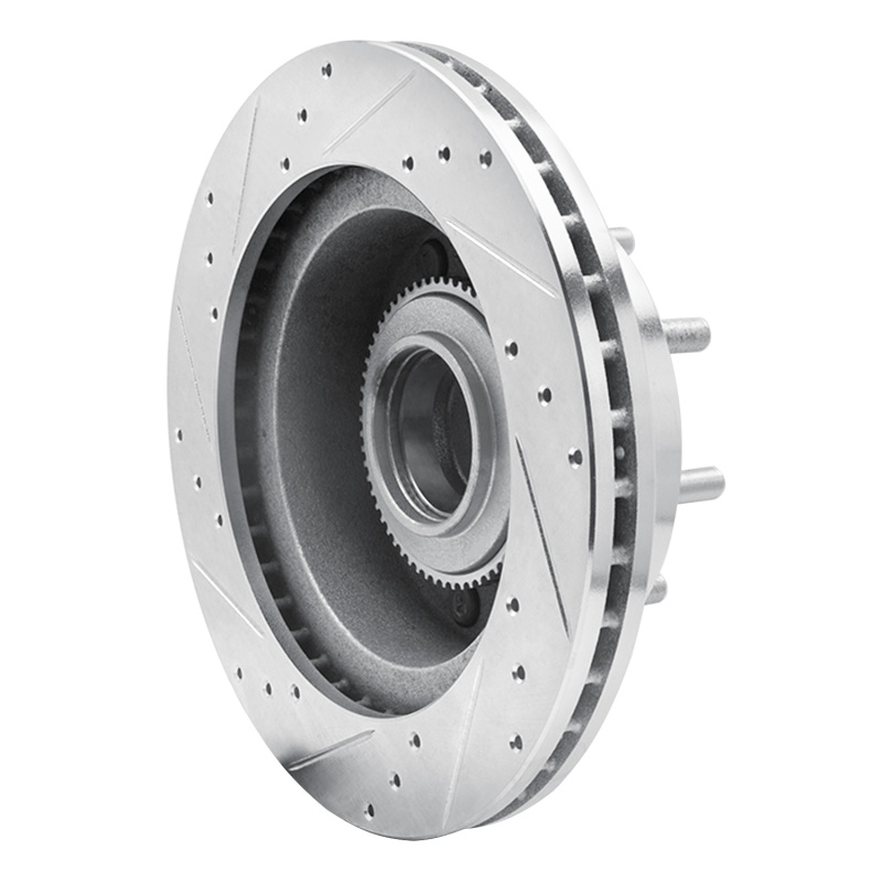 Ford E-250 Econoline Brake Rotor (1) - Front Right - DFC - Drilled & Slotted - Silver - `95-`07