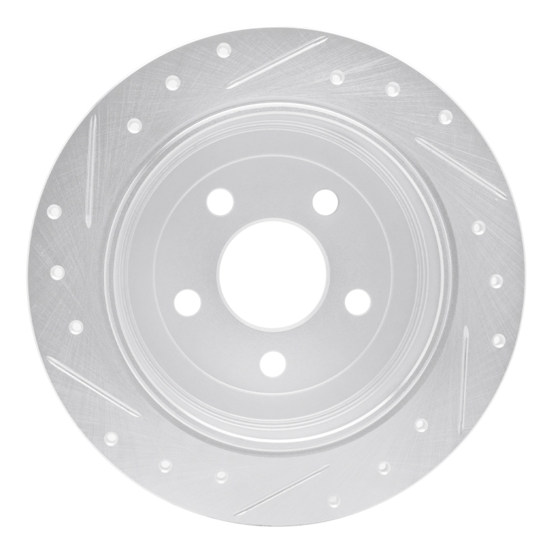 Ford Windstar Brake Rotor (1) - Rear Right - DFC - Drilled & Slotted - Silver - `95-`03