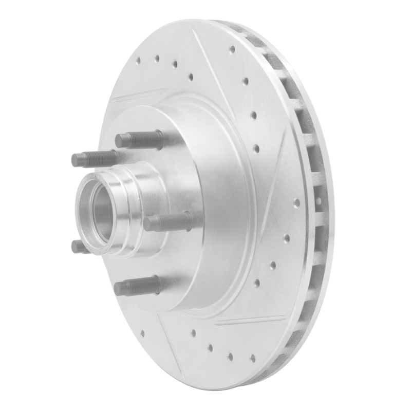 Ford Explorer Brake Rotor (1) - Front Right - DFC - Drilled & Slotted - Silver - `95-`11