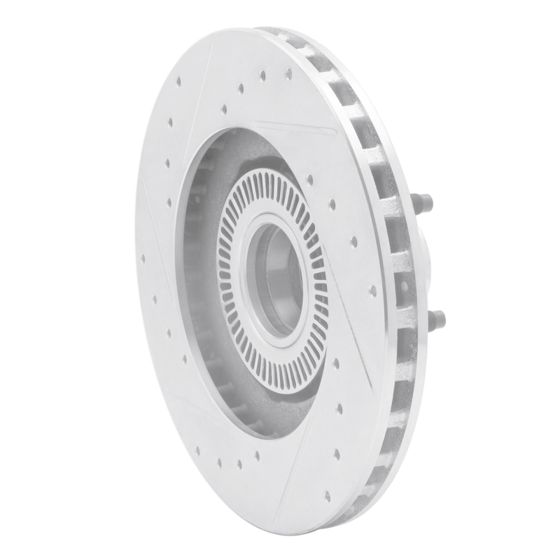 Ford Explorer Brake Rotor (1) - Front Right - DFC - Drilled & Slotted - Silver - `95-`11