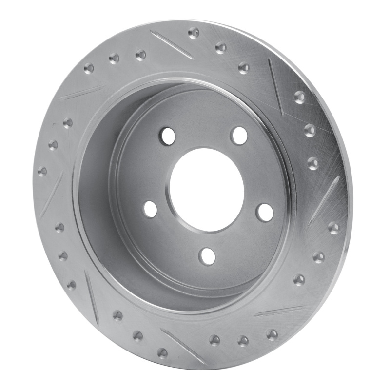 Ford Explorer Brake Rotor (1) - Rear Left - DFC - Drilled & Slotted - Silver - `95-`02