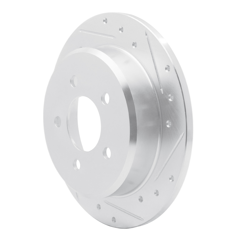 Ford Explorer Sport Brake Rotor (1) - Rear Right - DFC - Drilled & Slotted - Silver - `95-`02