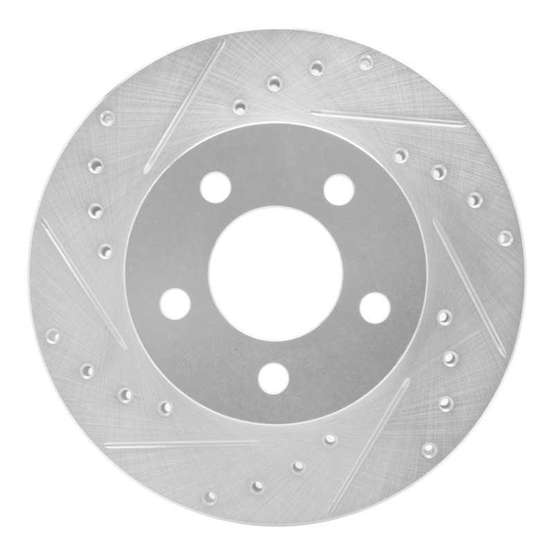 Ford Explorer Brake Rotor (1) - Front Left - DFC - Drilled & Slotted - Silver - `95-`02