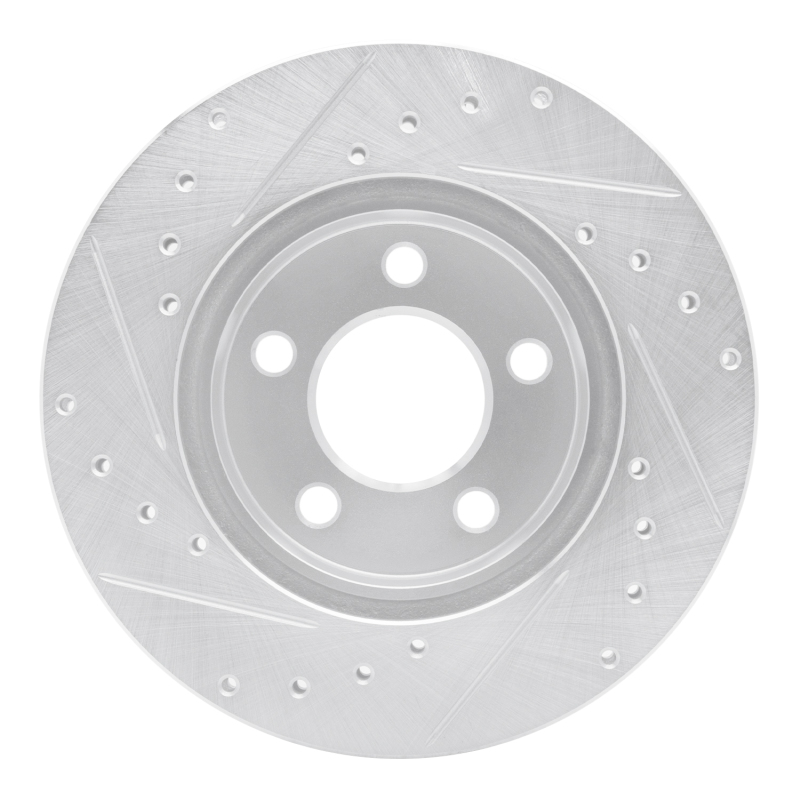 Ford Explorer Brake Rotor (1) - Front Right - DFC - Drilled & Slotted - Silver - `95-`02