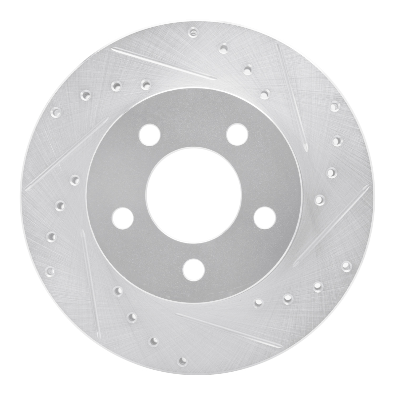 Ford Explorer Brake Rotor (1) - Front Right - DFC - Drilled & Slotted - Silver - `95-`02