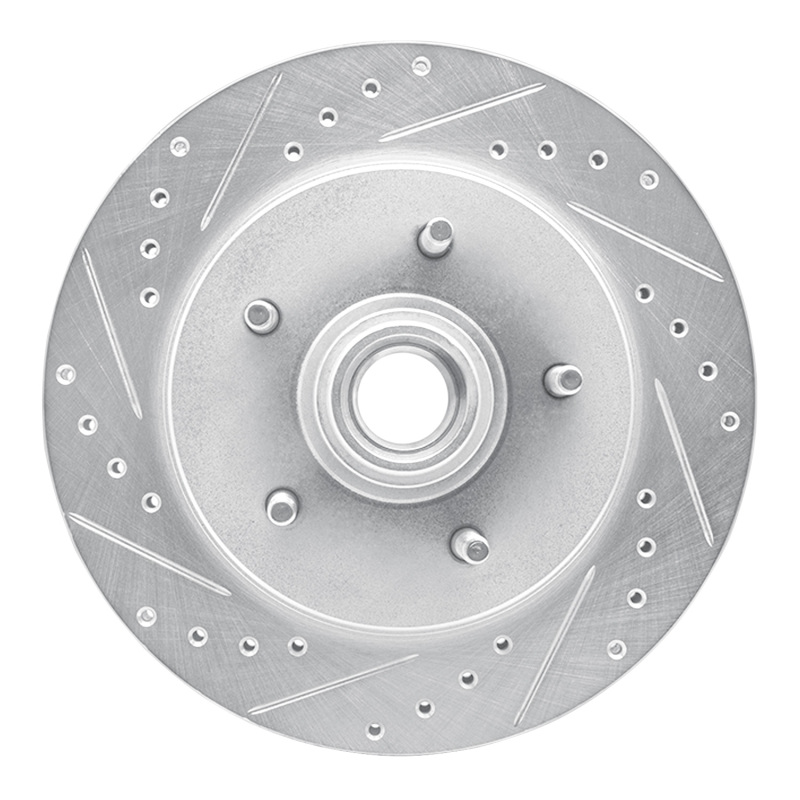 Ford Expedition Brake Rotor (1) - Front Left - DFC - Drilled & Slotted - Silver - `97-`00