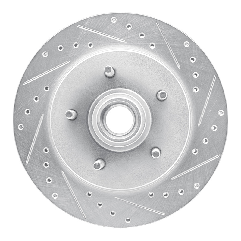 Ford Expedition Brake Rotor (1) - Front Right - DFC - Drilled & Slotted - Silver - `97-`00