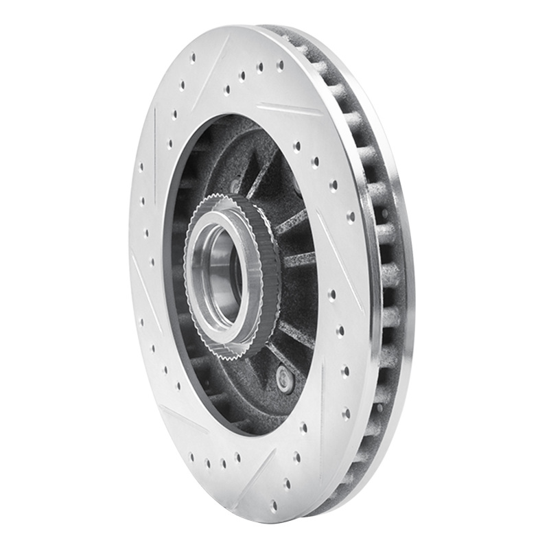 Ford Expedition Brake Rotor (1) - Front Right - DFC - Drilled & Slotted - Silver - `97-`00