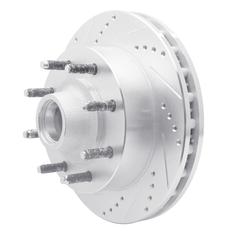 Ford F-250 Brake Rotor (1) - Front Left - DFC - Drilled & Slotted - Silver - `99-`02