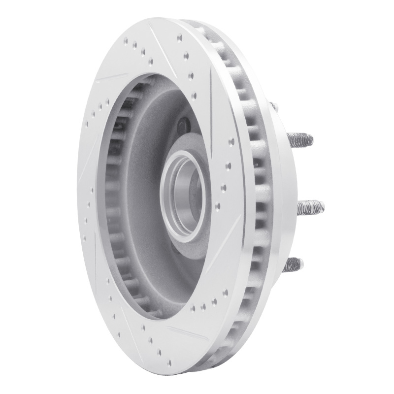 Ford F-250 Brake Rotor (1) - Front Left - DFC - Drilled & Slotted - Silver - `99-`02