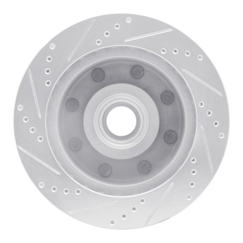 Ford F-350 Super Duty Brake Rotor (1) - Front Right - DFC - Drilled & Slotted - Silver - `99-`02