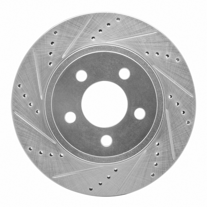 Ford Explorer Sport Trac Brake Rotor (1) - Front Left - DFC - Drilled & Slotted - Silver - `01-`11