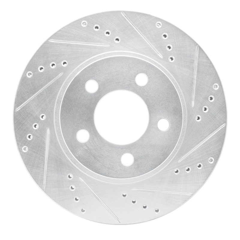 Ford Explorer Sport Trac Brake Rotor (1) - Front Right - DFC - Drilled & Slotted - Silver - `01-`11
